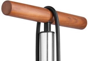 Lezyne Pompka podłogowa BIRZMAN The Pump with Helix (Presta/Schrader/Dunlop), 220psi/15bar, CNC, Srebrna, Drewno lakierowane 2