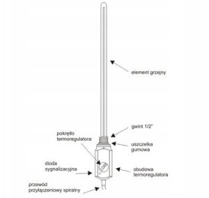 Grzejnik łazienkowy OSAKA GRZAŁKA ŁAZIENKOWA  Z TERMOSTATEM RD10 900W BIAŁA VOLUX // GRŁ-V-RD10.900 3