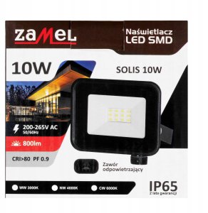 Naświetlacz Zamel Naświetlacz Zamel Solis LNS10000002 10W 230V IP65 barwa biała neutralna NAS-10WN czarny 5
