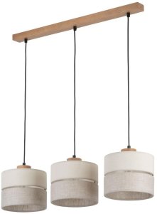 Lampa wisząca TKKRYWULT Tk Lighting Eco* 5771 lampa wisząca zwis 3x15W E27 czarna/drewniana 2