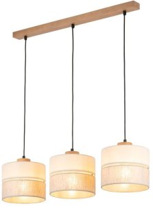 Lampa wisząca TKKRYWULT Tk Lighting Eco* 5771 lampa wisząca zwis 3x15W E27 czarna/drewniana 3