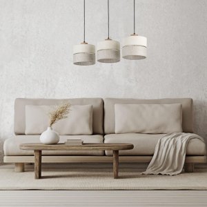 Lampa wisząca TKKRYWULT Tk Lighting Eco* 5771 lampa wisząca zwis 3x15W E27 czarna/drewniana 7
