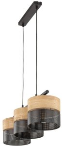 Lampa wisząca TKKRYWULT TK Lighting Nicol 4801 lampa wisząca zwis 3x15W E27 czarna/dąb 5