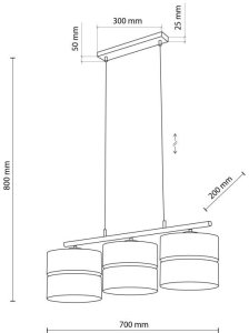 Lampa wisząca TKKRYWULT TK Lighting Nicol 4801 lampa wisząca zwis 3x15W E27 czarna/dąb 6