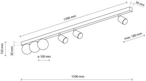 Lampa sufitowa TKKRYWULT TK Lighting Vox 10003 plafon lampa sufitowa 3x10W GU10 3x6W G9 czarny/biały 5
