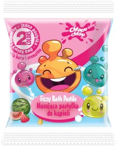 Chlapu Chlap CHLAPU CHLAP Dwukolorowa Musująca Pastylka do kąpieli  - malina i arbuz 1szt 2