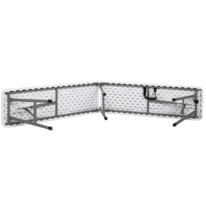 Royal Catering Ławka składana cateringowa 180 x 30 x 43 cm turystyczna biwak biało-szara UNIWERSALNY 19