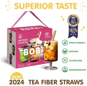 Yuki & Love Zestaw Instant Marbling Boba Party Kit do przygotowania Bubble Tea, 6 porcji (2 x 3 smaki) 360g - O's Bubble 4