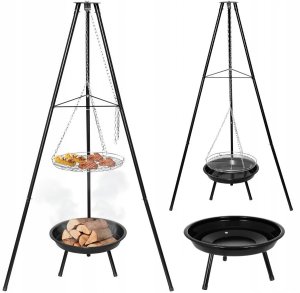 Palenisko ogrodowe GQ8 GRILL OGRODOWY OGNISKOWY TRÓJNÓG +    PALENISKO 6