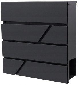 YokaHome M44 SKRZYNKA POCZTOWA NA LISTY GAZETY ANTRACYT STRIP 3