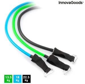 InnovaGoods Zestaw Gum Oporowych z Akcesoriami i Przewodnikiem po Ćwiczeniach. Tribainer InnovaGoods 3 Sztuk 3