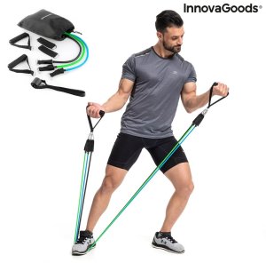 InnovaGoods Zestaw Gum Oporowych z Akcesoriami i Przewodnikiem po Ćwiczeniach. Tribainer InnovaGoods 3 Sztuk 6