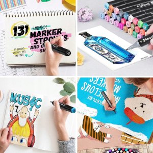 DWM Kolorowe markery , flamastry dwustronne zestaw168szt czarne 3