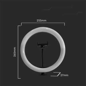 Lampa studyjna V-TAC Lampa pierścieniowa LED Ring V-TAC 10W fi255mm Statyw Pilot VT-45010 3200K-5500K 550lm 8