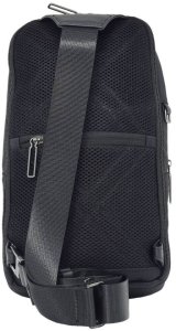 Piquadro Piquadro, Trakai, Leather & Fabric, Mono Sling, Textile Crossbody Bag, Black, 42021990, 31 x 18 x 7 cm, For Men For Men 2