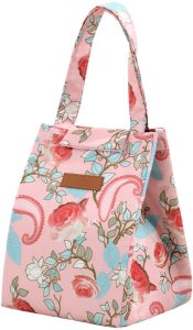 Lean Termiczna Izolacyjna Śniadaniowa Lunch Bag Różowa Kwiaty 25cm 2
