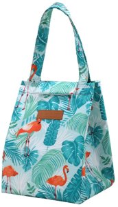 Lean Torba Termiczna Izolacyjna Śniadaniowa Lunch Bag Liście Flamingi  25cm 2