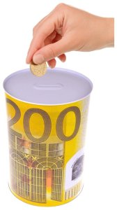 Lean Metalowa Skarbonka Puszka Banknot 200 Euro 16,5 x 12cm 2