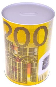 Lean Metalowa Skarbonka Puszka Banknot 200 Euro 16,5 x 12cm 3