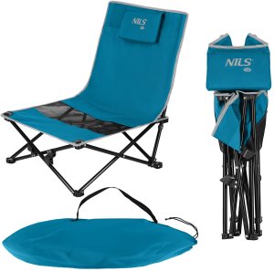 Nils Extreme NC3306 KRZESŁO PLAŻOWE NIEBIESKO SZARE NILS CAMP 2