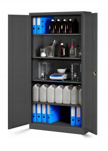 Diablo Chairs Abschließbarer Aktenschrank für Büro JAN, 900 x 1850 x 400 mm, anthrazit 7