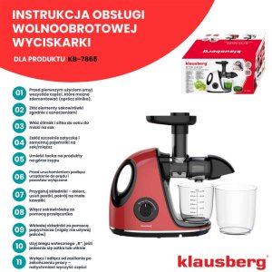 Wyciskarka wolnoobrotowa Klausberg KB-7865 11