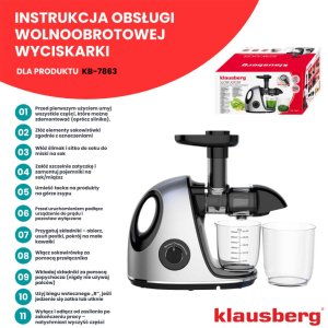 Wyciskarka wolnoobrotowa Klausberg KB-7863 13