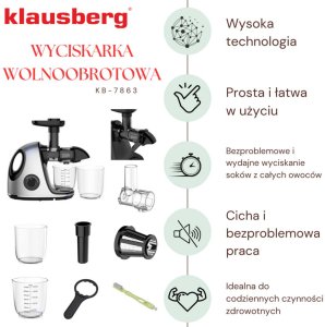 Wyciskarka wolnoobrotowa Klausberg KB-7863 6