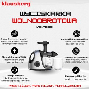 Wyciskarka wolnoobrotowa Klausberg KB-7863 7