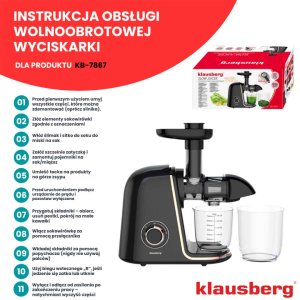 Wyciskarka wolnoobrotowa Klausberg KB-7867 11
