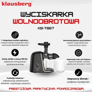 Wyciskarka wolnoobrotowa Klausberg KB-7867 3