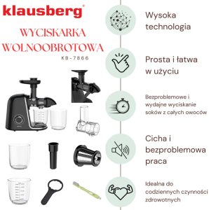 Wyciskarka wolnoobrotowa Klausberg KB-7866 3