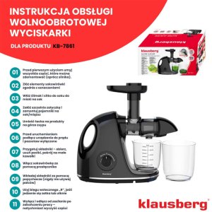 Wyciskarka wolnoobrotowa Klausberg KB-7861 13
