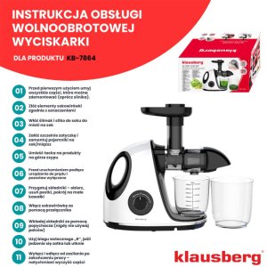 Wyciskarka wolnoobrotowa Klausberg KB-7864 11