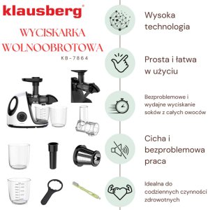 Wyciskarka wolnoobrotowa Klausberg KB-7864 8