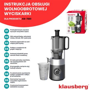 Wyciskarka wolnoobrotowa Klausberg KB-7881 11