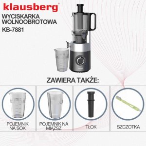 Wyciskarka wolnoobrotowa Klausberg KB-7881 8