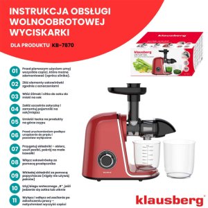 Wyciskarka wolnoobrotowa Klausberg KB-7870 12