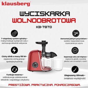 Wyciskarka wolnoobrotowa Klausberg KB-7870 3