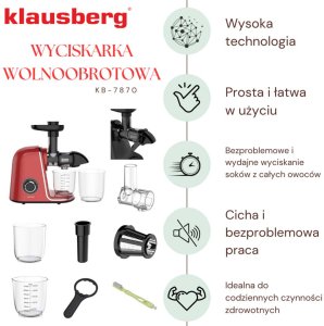 Wyciskarka wolnoobrotowa Klausberg KB-7870 8