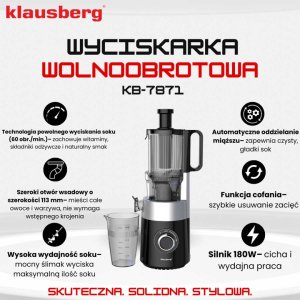 Wyciskarka wolnoobrotowa Klausberg KB-7871 3