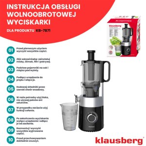 Wyciskarka wolnoobrotowa Klausberg KB-7871 10