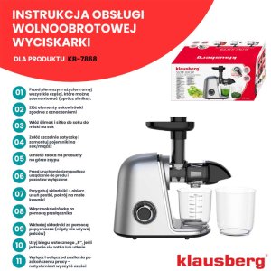 Wyciskarka wolnoobrotowa Klausberg KB-7868 11