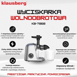 Wyciskarka wolnoobrotowa Klausberg KB-7868 4