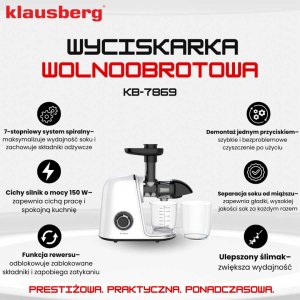 Wyciskarka wolnoobrotowa Klausberg KB-7869 3