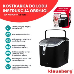 Kostkarka do lodu Klausberg AUTOMATYCZNA KOSTKARKA DO LODU 1,2L 100W KLAUSBERG KB-7882 17