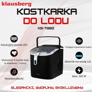 Kostkarka do lodu Klausberg AUTOMATYCZNA KOSTKARKA DO LODU 1,2L 100W KLAUSBERG KB-7882 18