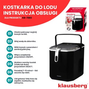 Kostkarka do lodu Klausberg AUTOMATYCZNA KOSTKARKA DO LODU 1,2L 100W KLAUSBERG KB-7883 16