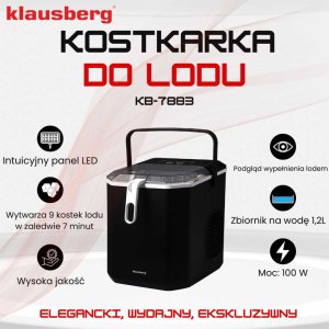 Kostkarka do lodu Klausberg AUTOMATYCZNA KOSTKARKA DO LODU 1,2L 100W KLAUSBERG KB-7883 8