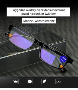 Tom Martin Okulary do czytania asferyczne z filtrem, do komputera, lekkie Optic +1.5 D 2